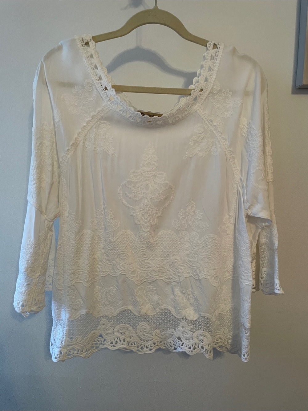 White Lace Boho Women's Top